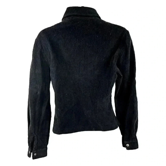 5.7.9. black corduroy zip up shirt jacket women's circle zip size Small - Picture 2 of 4